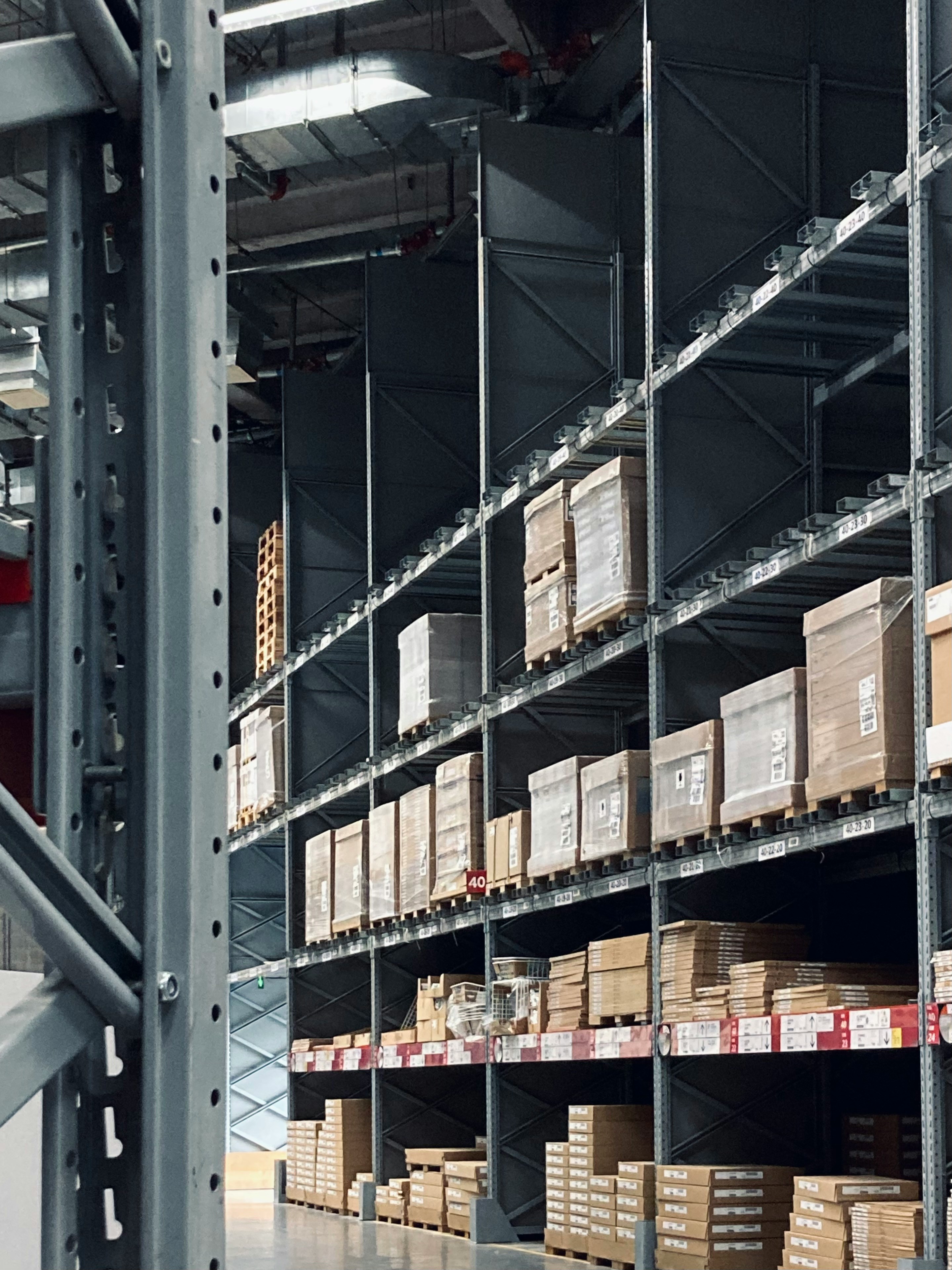 Racked warehouse stock